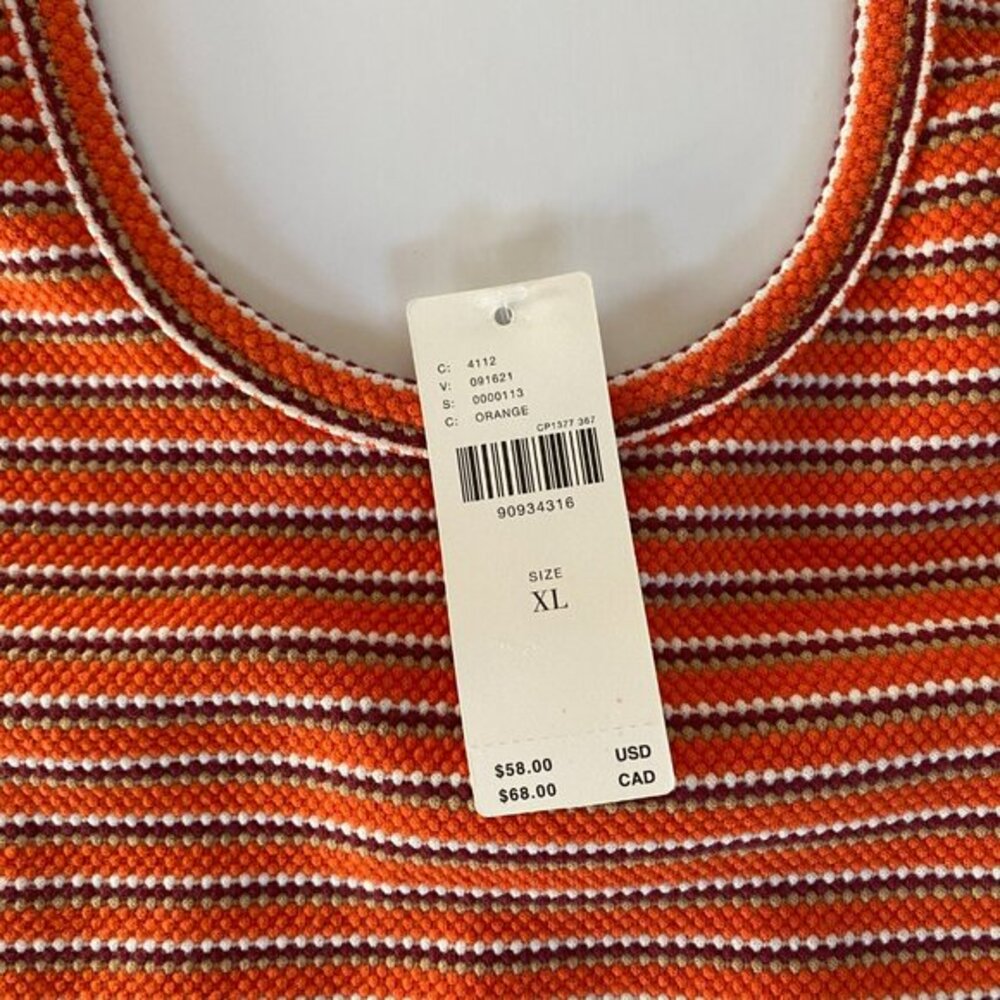 Fall Layering Anthropologie Y2K Halter Top Tank XL Orange Stripe Boho Retro 70s‎ - Picture 6 of 11
